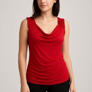 Alfani Red Draped Sleeveless Top